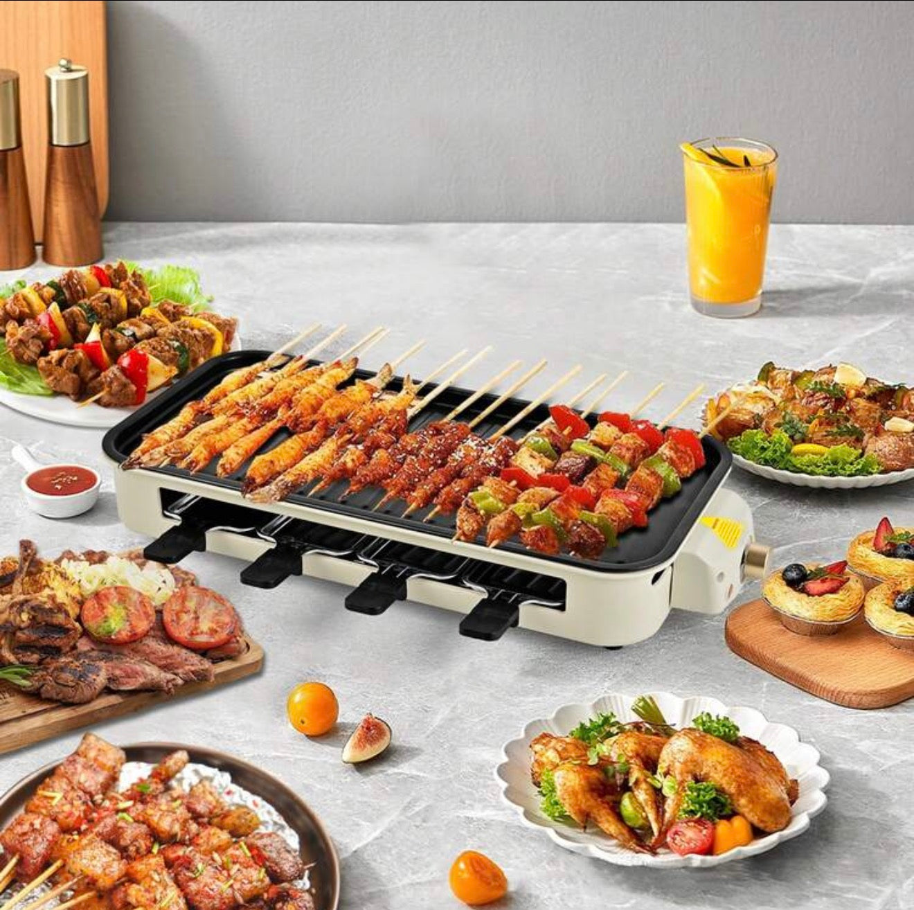 2-in-1 Smokeless Indoor Social Grill