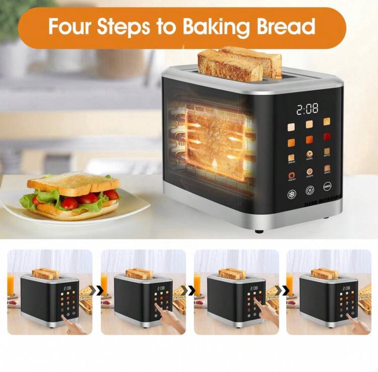 The Ultimate Touch Screen 2-Slice Toaster-Precision Toasting