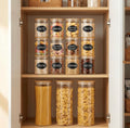 Glass Pantry Organization Set with Airtight Bamboo Lids