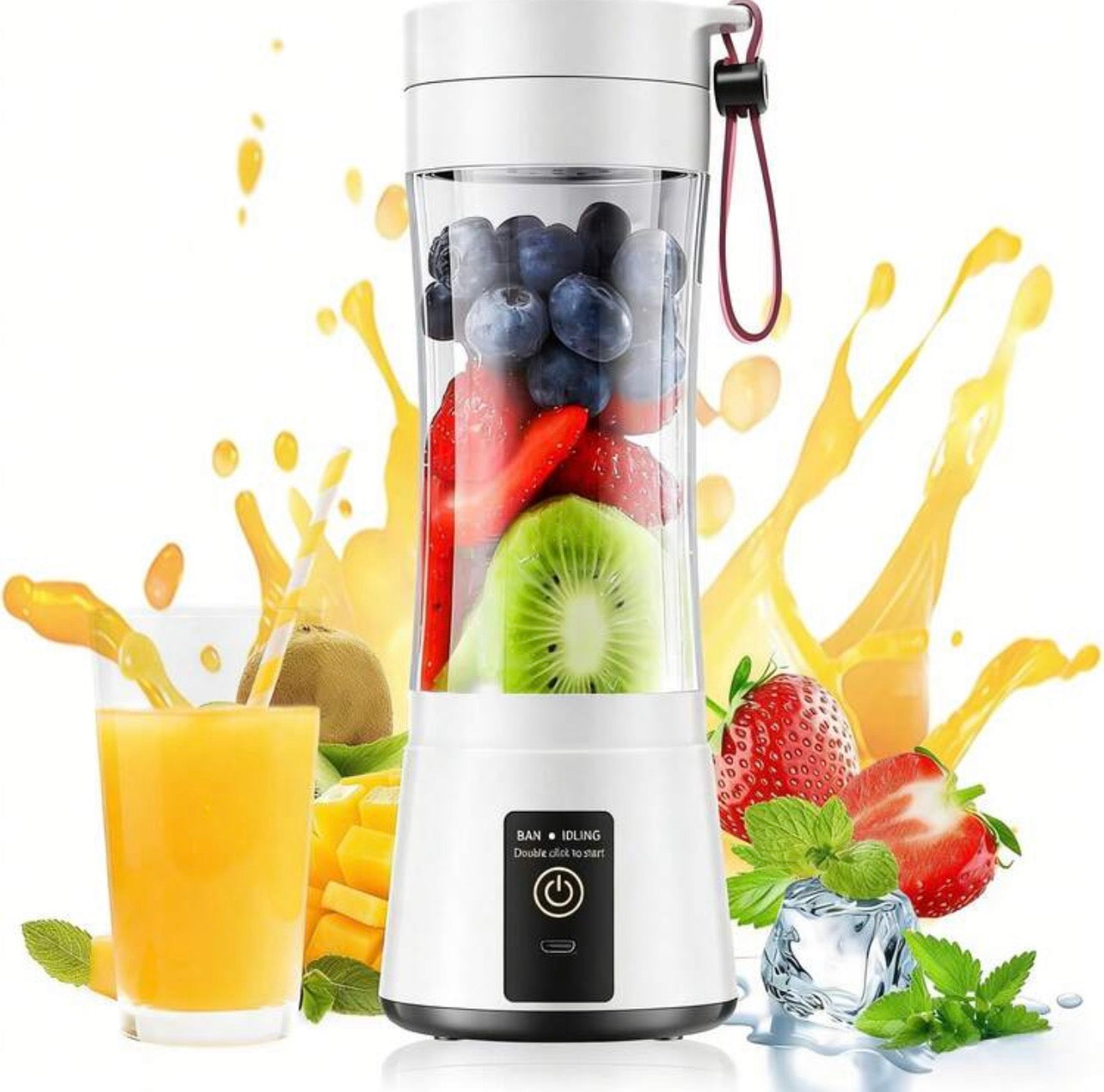 Happy Home Portable Blender | 380 USB-C Rechargeable Travel Juicer