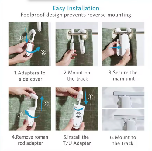 Happy Home Smart Curtain Robot- 2 pack (Remote & App Control).